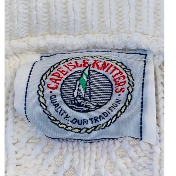 Vintage Cape Isle Knitters Open Knit V-Neck - Women's Size L - Made in USA - Picture 4 of 7